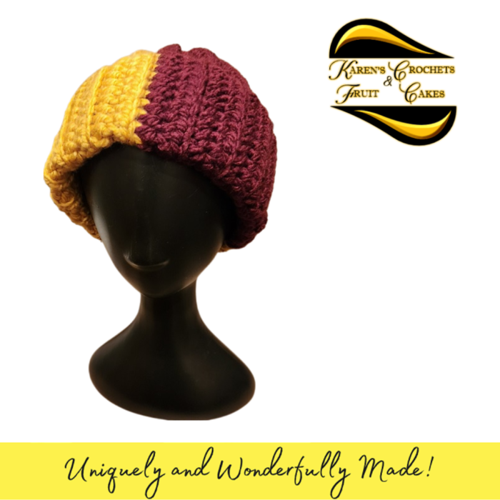 Burgundy and Gold Hat