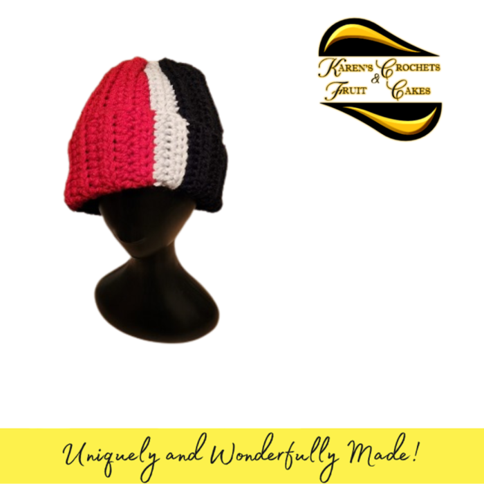 Black, Red, and Silver Hat