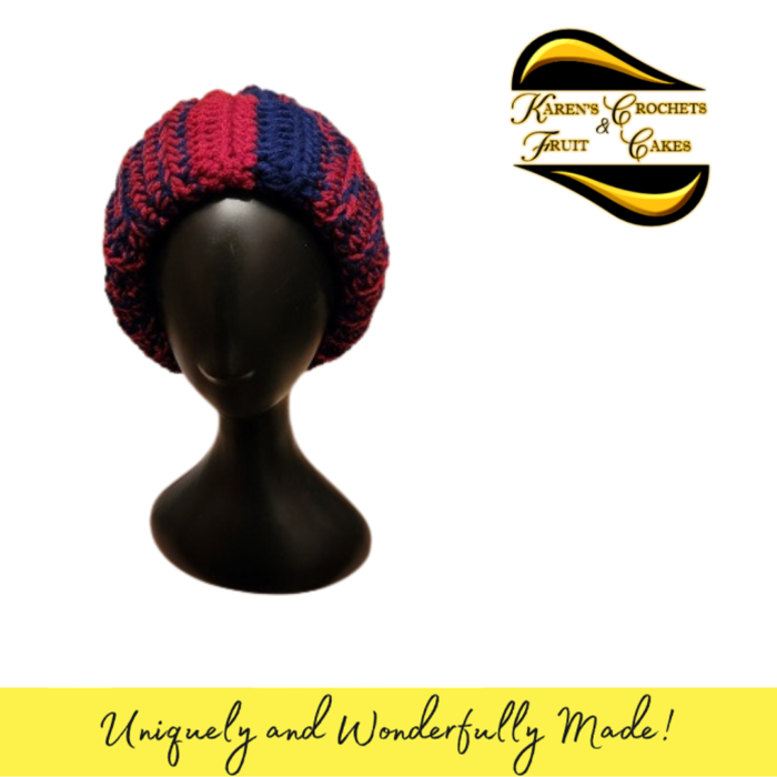 Blue and Red Speckled Hat
