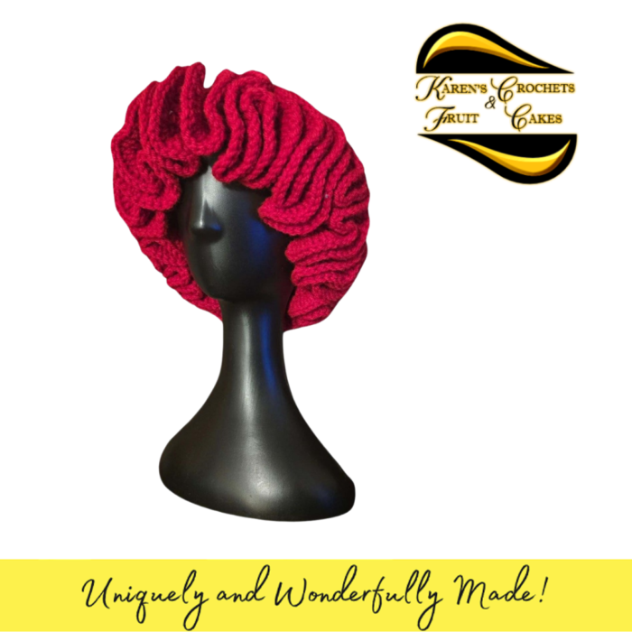 Red Ruffled Bucket Hat