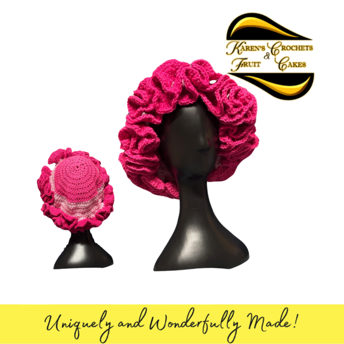 Pink Ombre Ruffled Bucket Hat