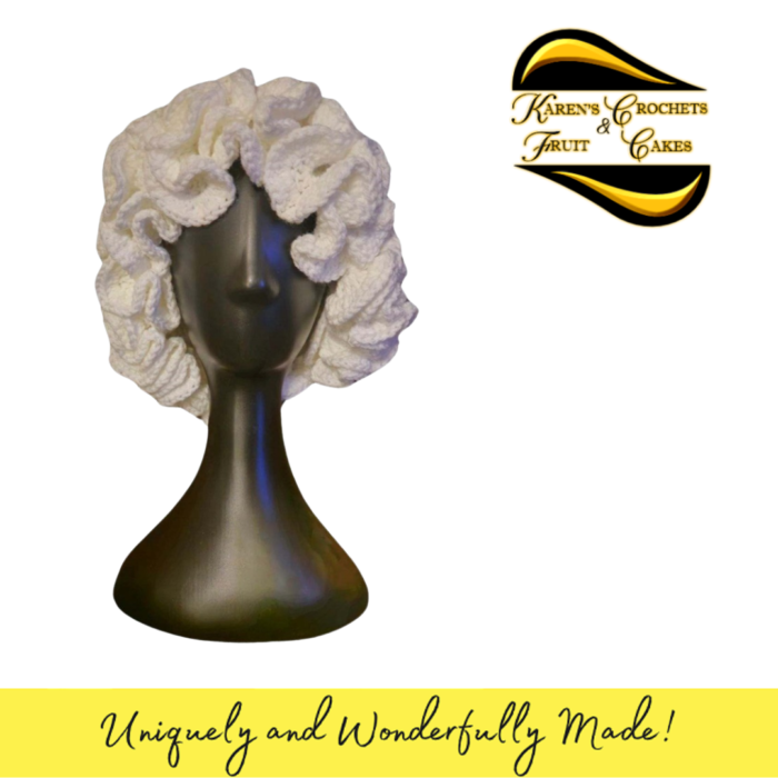 White Ruffled Bucket Hat