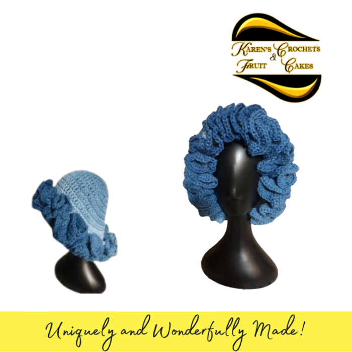 Denim Ombre Ruffle Hat