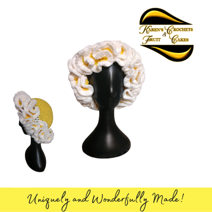 Yellow and White Ruffle Hat
